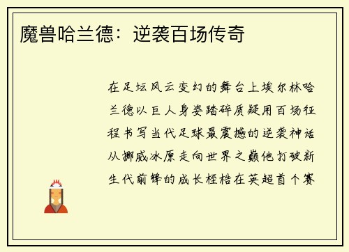 魔兽哈兰德：逆袭百场传奇